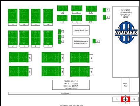 NEW SASA SOCCER COMPLEX MAP