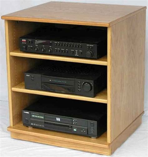 Stereo Rack w Glass Doors 27"High Oak Maple