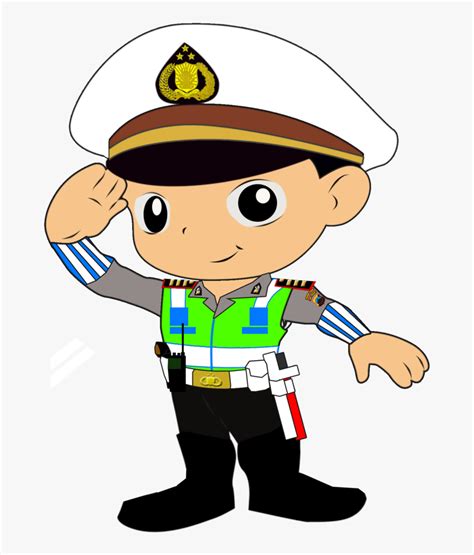 Gambar Karikatur Polisi Lalu Lintas Wallpaper - Indonesian Police Cartoon, HD Png Download ...