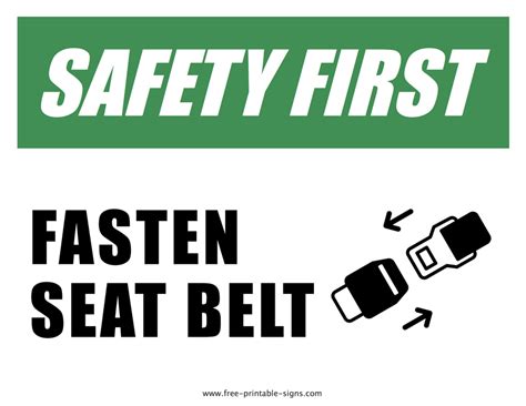 Printable Seat Belt Sign – Free Printable Signs