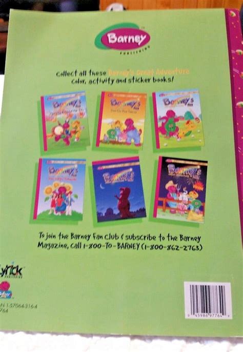 Barney Activity Books! Lot of 2 NEW Books. 1 Sticker Book, 1 Coloring ...