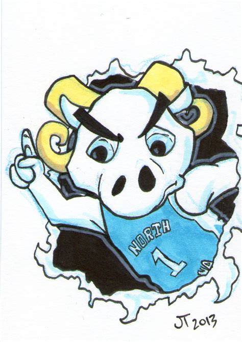 UNC Mascot Sketch Card by johnnyism on DeviantArt