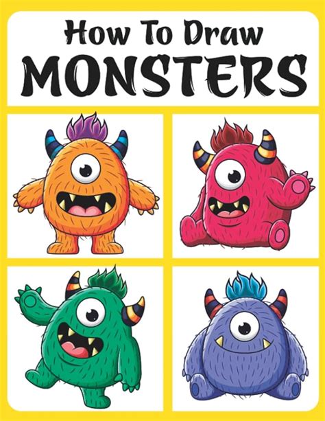 500+ drawing cute monster Tutorial for kids and adults