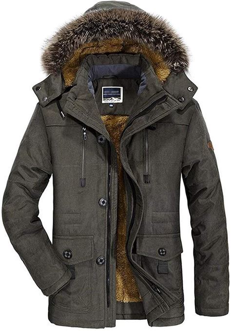 Giacca Invernale da Uomo Rme Plus Velluto Spesso Funzionale Giacca con Cappuccio Parka Giacca A ...