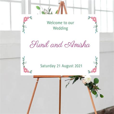 Floral Wedding Welcome Sign – 1