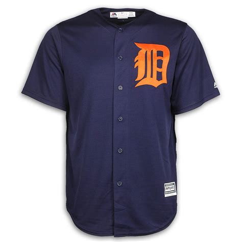 Detroit Tigers Navy Replica Cool Base Road Alternate Jersey - Vintage Detroit Collection