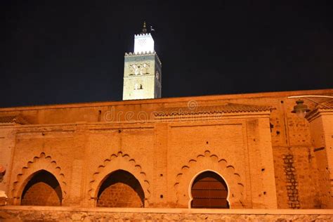 Koutoubia Mosque at Night stock image. Image of arches - 137861403