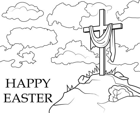 Easter Cross Coloring Page