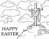 Easter Cross Coloring Page sketch template