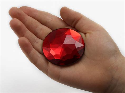 43mm Red Ruby H103 Large Self Adhesive Round Jewels - 2 Pieces