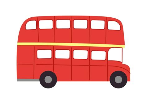 Vector cartoon British red bus. Isolated flat public vehicle on white background 23334017 Vector ...