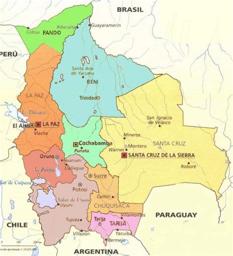 Mapa de Bolivia con Nombres, Departamentos y Provincias【Para Descargar e Imprimir】