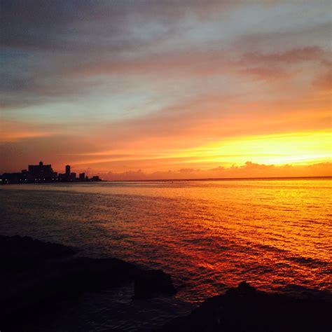 Sunset over the Malecon; Havana, Cuba