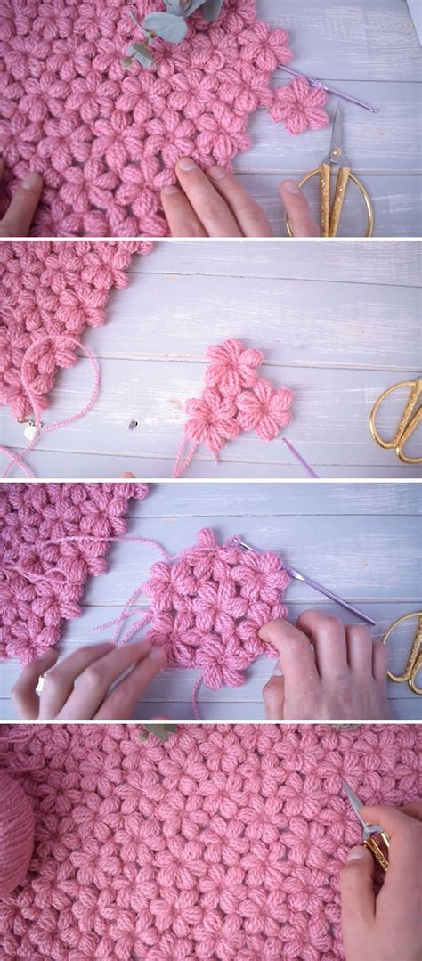 Crochet Puff Flower Blanket You Will Love | Crochet puff flower, Crochet flower tutorial ...