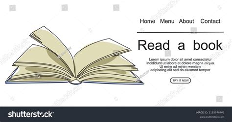 Book Continuous One Line Drawing Illustration Stock Vector (Royalty Free) 2185978703 | Shutterstock