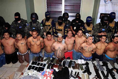 Honduras police parade 'members of notorious Barrio 18' | Daily Mail Online