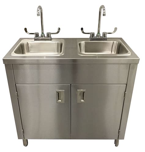 2 Compartment Portable Stainless Steel Sink - Portable Sink Depot