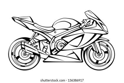 5,264 Motorbike Line Drawing Images, Stock Photos, and Vectors | Shutterstock