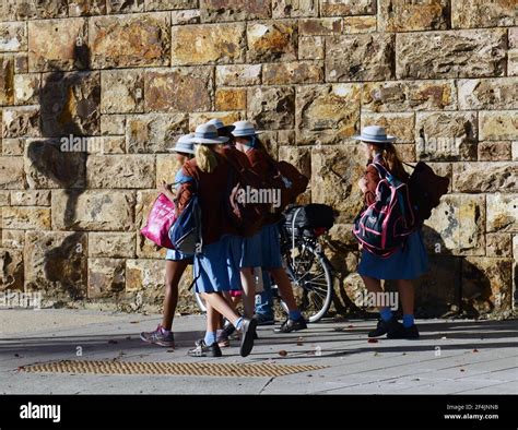 Australian school girls dressed in school uniform Stock Photo - Alamy