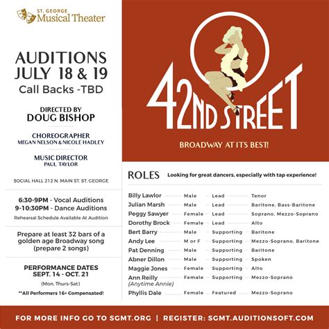 Auditions - St George Musical Theater