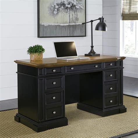 Home Styles Americana Black Desk with Storage-5003-18 - The Home Depot