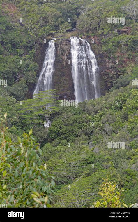 Opaekaa Falls Kauai Hawaii Stock Photo - Alamy