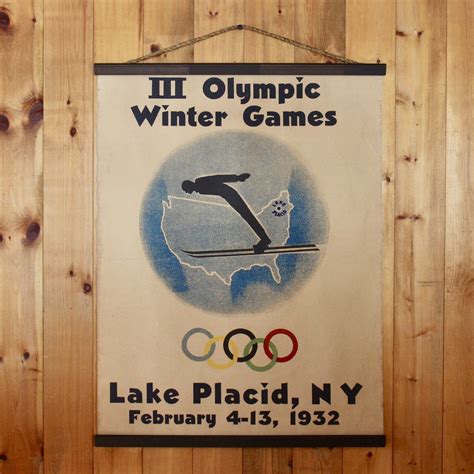 Lake Placid Winter Olympics Wall Chart | Reproduction of a 1932 Advertisement | Dartbrook Rustic ...