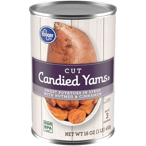 Kroger Candied Yams Cut Sweet Potatoes In Syrup With Nutmeg & Cinnamon (16 oz can) from Kroger ...