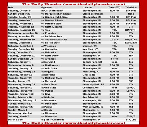 Indiana University Basketball Schedule 2024-24 - Windy Kakalina