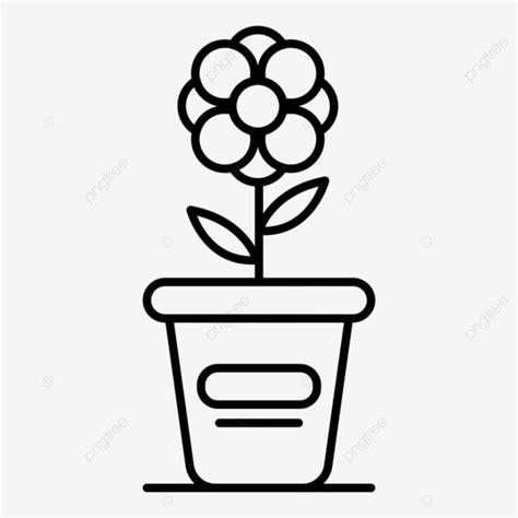 Outline Flower Pot Clipart Transparent PNG Hd, Flower Pot Icon Outline Vector, Flowerpot, Gerber ...