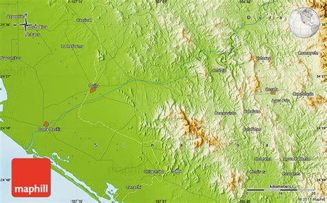 Physical Map of Costa Rica