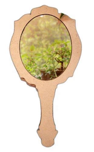 Cream Wooden Oval Hand Mirror, For Personal, Size: 9 X 4.5 Inch at Rs 109/piece in Ghaziabad