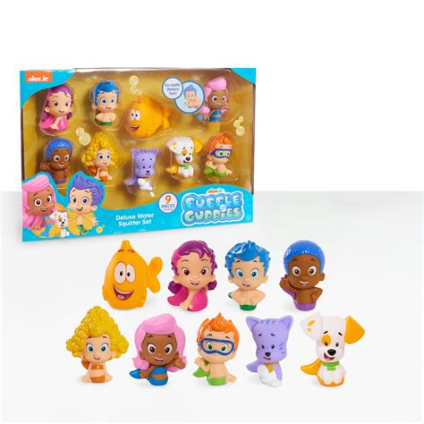 Bubble Guppies Deluxe Bath Toy Set, Includes Molly, Gil, Deema, Mr ...