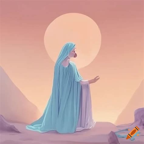 Biblical illustrations in gentle pastel colors