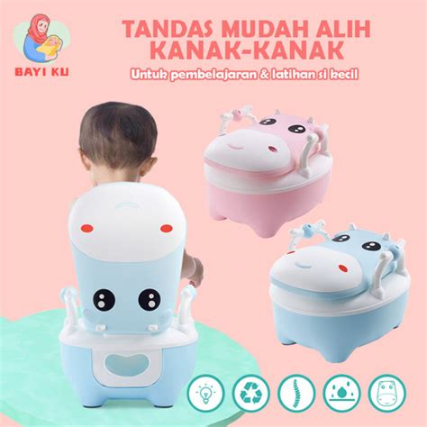 🚽Ready Stock Portable Baby Potty Toilet Bowl Cow Cartoon Potty Children ...