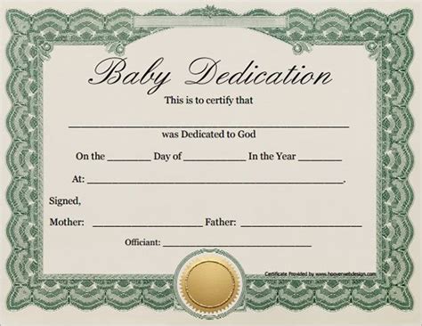 Baby Dedication Certificate Template | Baby dedication, Baby dedication certificate, Certificate ...