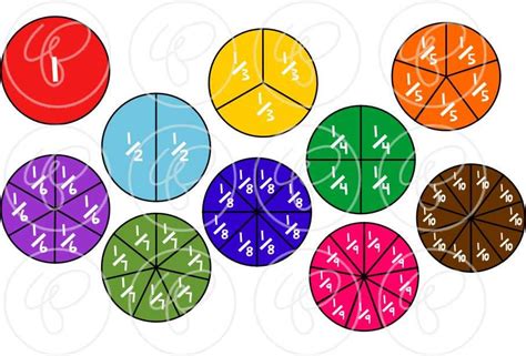 Math Manipulatives Fractions Clipart Set 300 Dpi School Teacher Clip ...