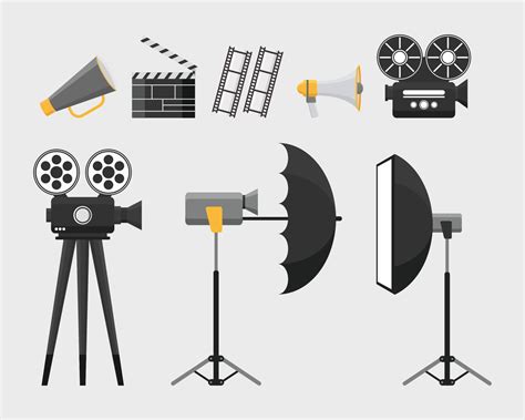 Cinematography movie tools equipment set 2160028 Vector Art at Vecteezy