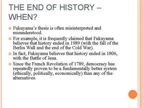 Francis Fukuyama The End of History The National