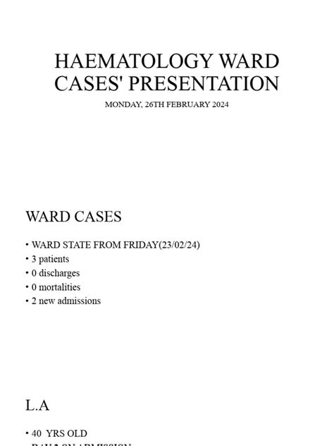 Hematology Presentation | PDF | Vertebrates | Medicine