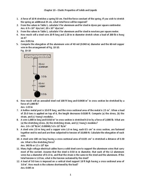 10 Elastic Properties of Solids and Liquids | PDF | Young's Modulus | Elasticity (Physics)