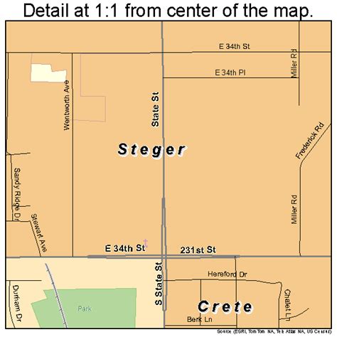 Steger Illinois Street Map 1772520