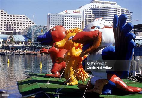 The Sydney 2000 Olympic Mascots on show during the 'One Year To Go ...