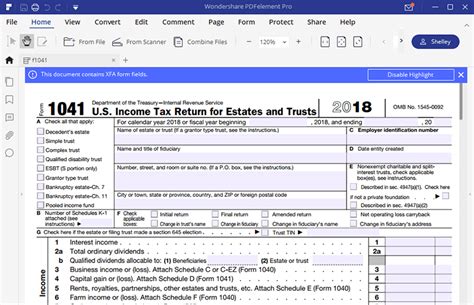 Guide For How To Fill In Irs Form 1041