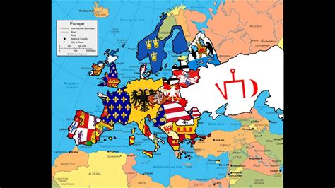Flag map of Europe 1340 - YouTube