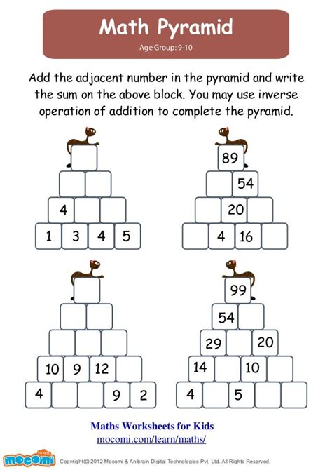 Match Pyramid – Maths Worksheets for Kids – Mocomi.com