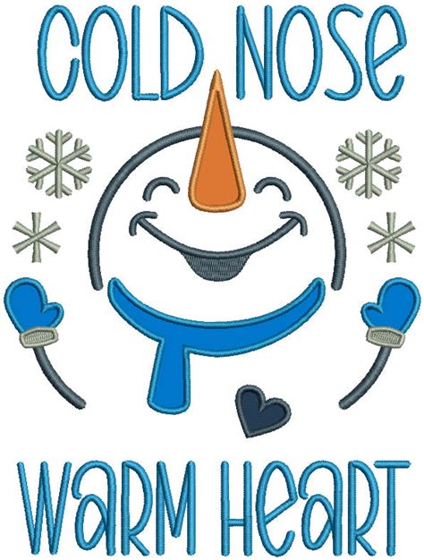 Cold Nose Warm Heart Christmas Applique Machine Embroidery Design Digi ...