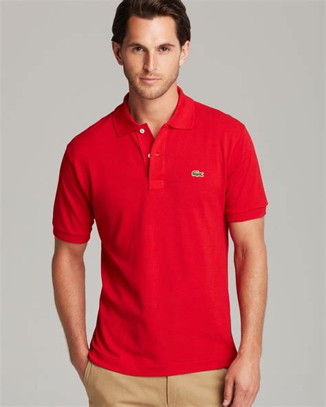 Lyst - Lacoste Short Sleeve Piqué Polo Shirt - Classic Fit in Red for Men