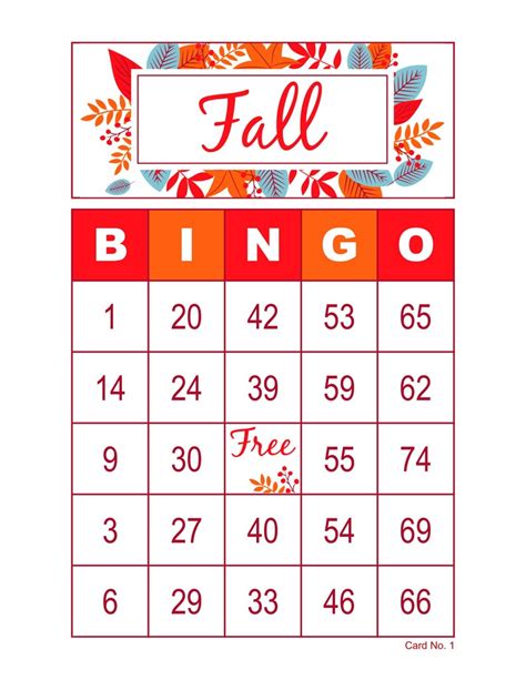 Fall Bingo Cards 200 Cards 1 per Page Instant Pdf Download - Etsy