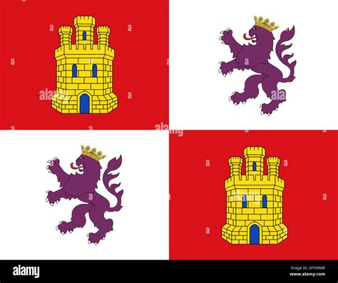 Flag of Castile and León Stock Photo - Alamy